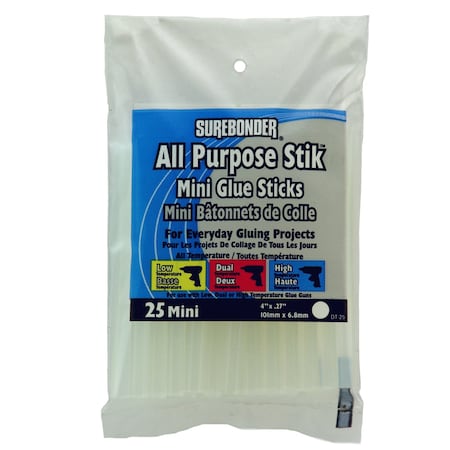 Surebonder .27 in. D X 4 in. L All Purpose Mini Glue Sticks Clear, 25PK DT-25